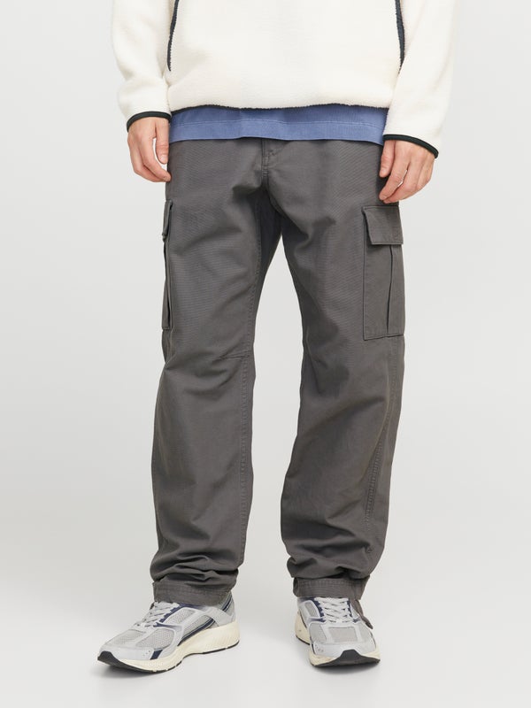 Premium By Jack & Jones Relaxed Fit Cargo Trousers Grey / Castlerock