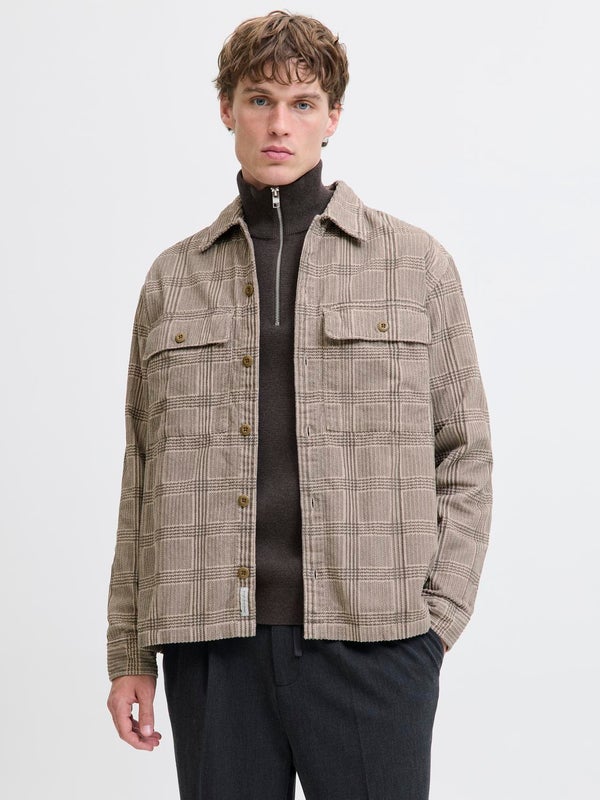 premium by jack & jones Relaxed Fit Overshirt Beige / Brindle