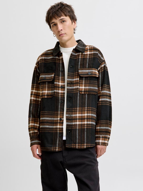 Premium By Jack & Jones Relaxed Fit Overshirt Brown / Monks Robe