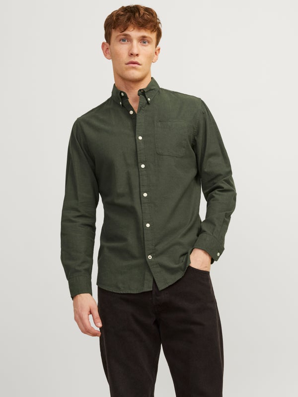 premium by jack & jones Slim Fit Casual shirt Green / Forest Night