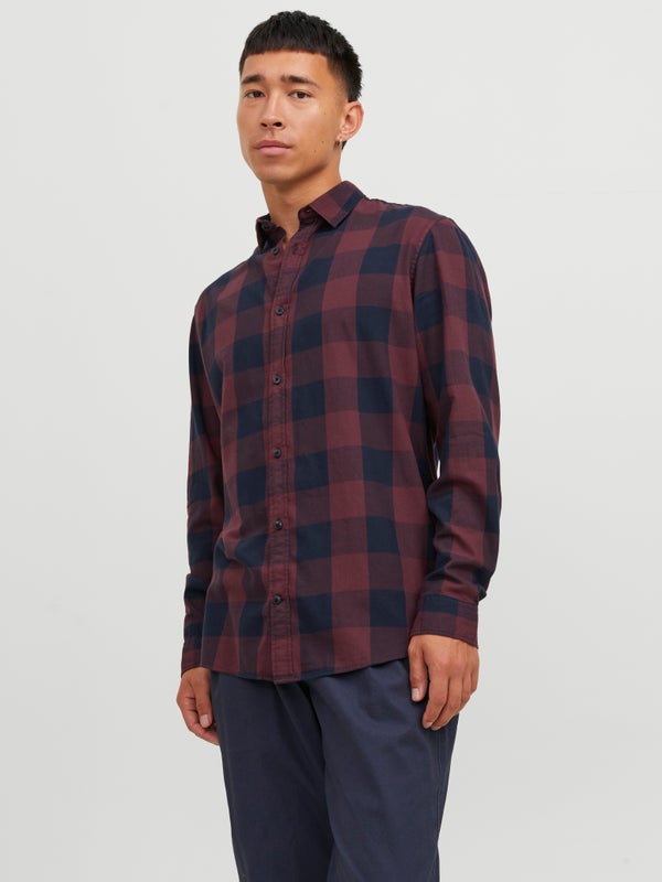 premium by jack & jones Slim Fit Checked shirt Red / Port Royale