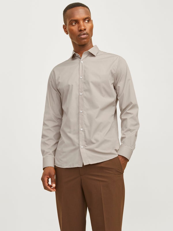 Premium By Jack & Jones Slim Fit Dress Shirt Beige / Pure Cashmere
