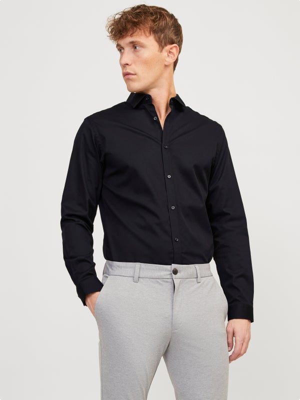 premium by jack & jones Slim Fit Dress shirt Black / Black