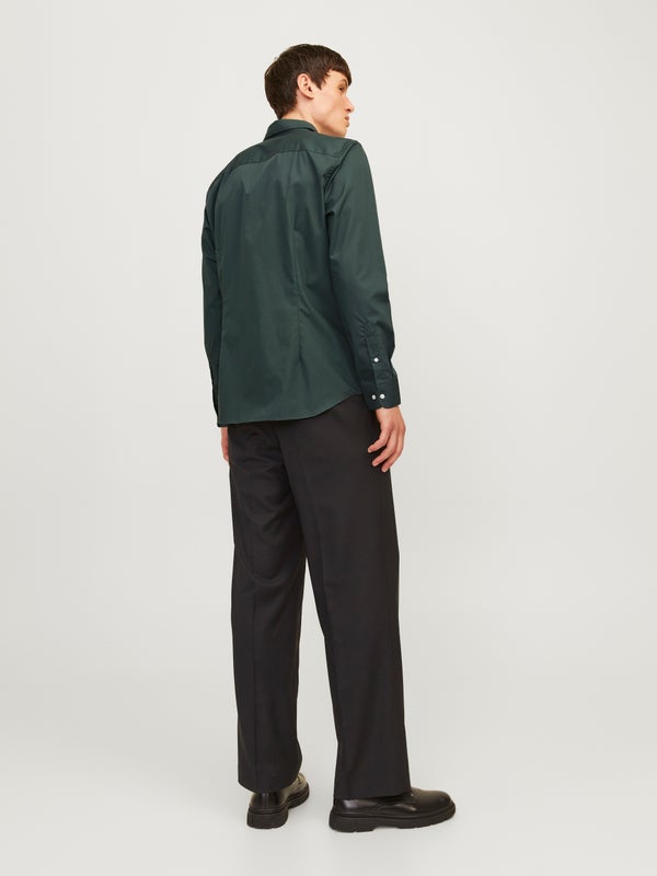 Premium By Jack & Jones Slim Fit Dress Shirt Green / Darkest Spruce