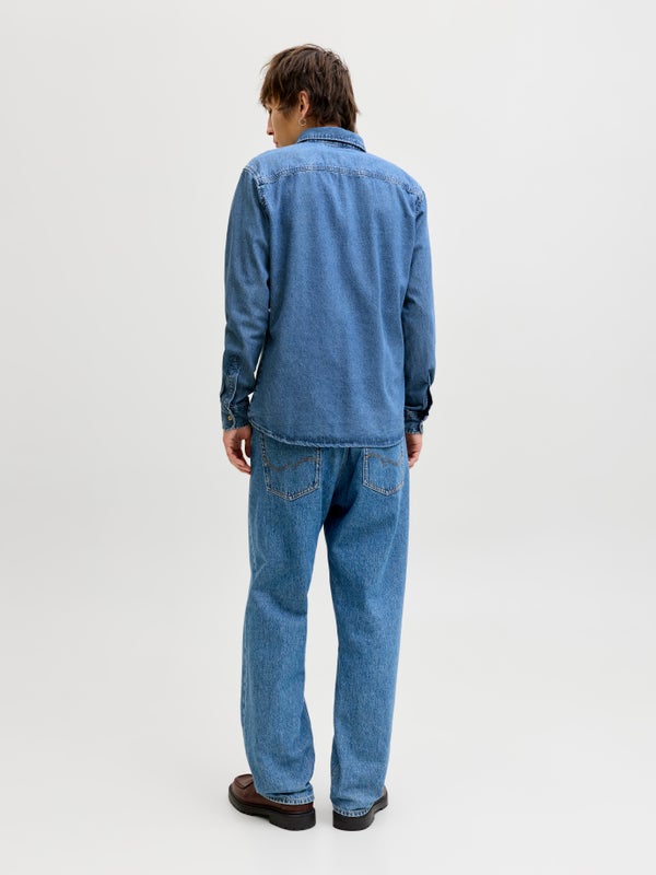 Premium By Jack & Jones Slim Fit Shirt Blue / Blue Denim