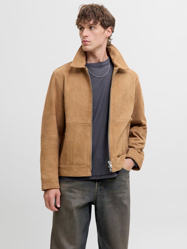 premium by jack & jones Suede jacket Brown / Sepia Tint