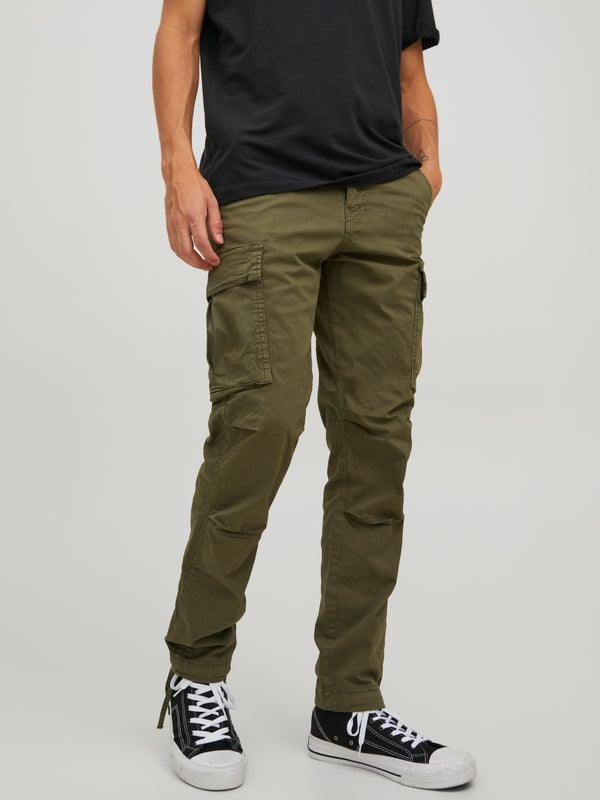 Premium By Jack & Jones Tapered Fit Cargo Trousers Green / Olive Night