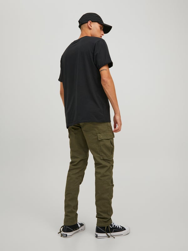 Premium By Jack & Jones Tapered Fit Cargo Trousers Green / Olive Night