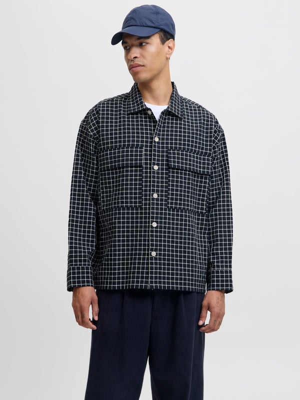 premium by jack & jones Wide Fit Overshirt Blue / Night Sky