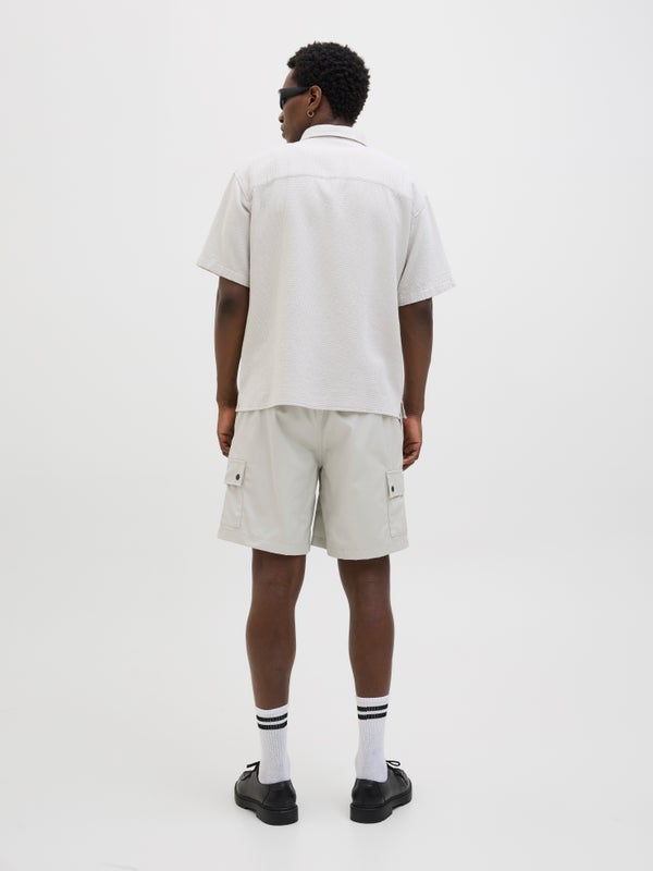 Premium By Jack & Jones Wide-Leg Fit Cargo Shorts Grey / Glacier Gray