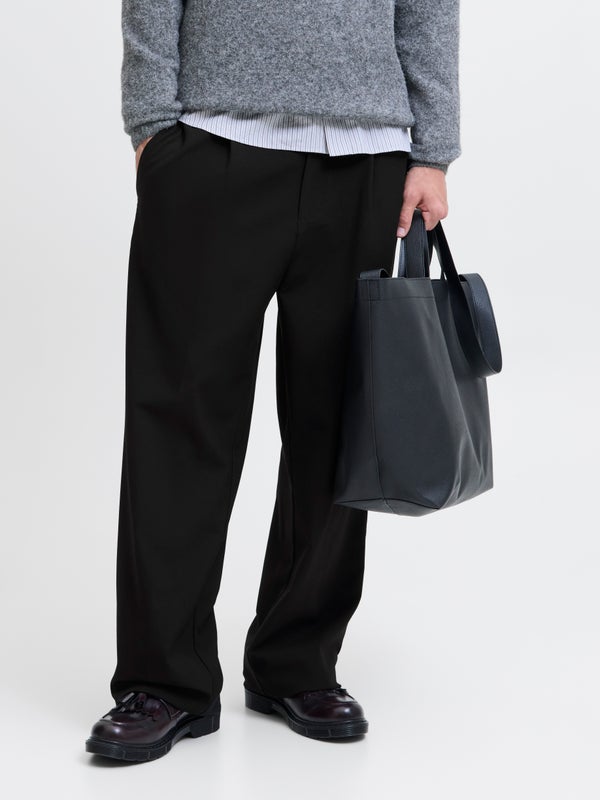 Premium By Jack & Jones Wide-Leg Fit Classic Pants Black / Black