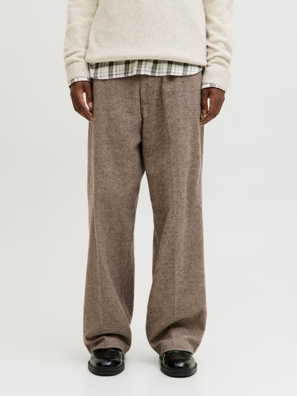 Premium By Jack & Jones Wide-Leg Fit Classic Pants Brown / VintageKhaki