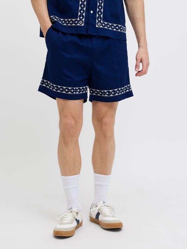 Premium By Jack & Jones Wide-Leg Fit Shorts Blue / Ocean Cavern