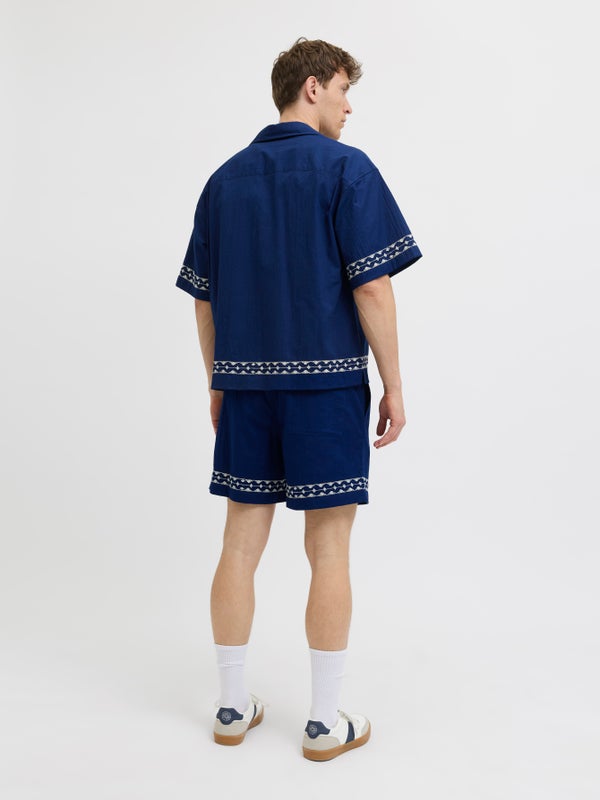 Premium By Jack & Jones Wide-Leg Fit Shorts Blue / Ocean Cavern