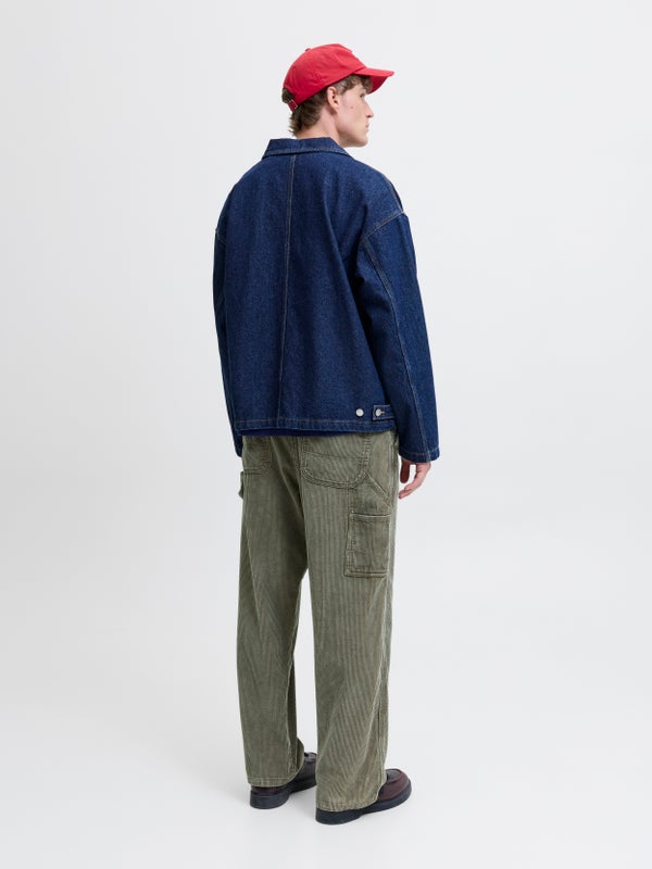 Premium By Jack & Jones Wide-Leg Fit Worker Pants Green / Crocodile