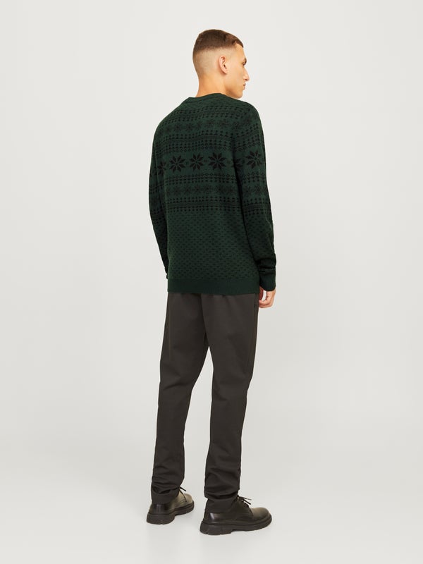 Premium By Jack & Jones X-mas Knitted Pullover Green / Scarab