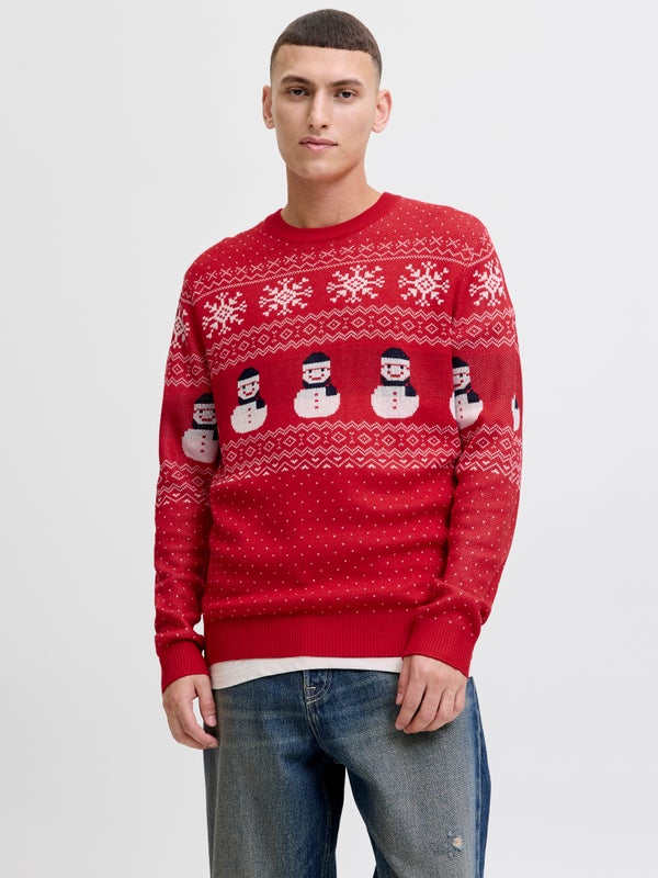 Premium By Jack & Jones X-mas Knitted Pullover Red / True Red