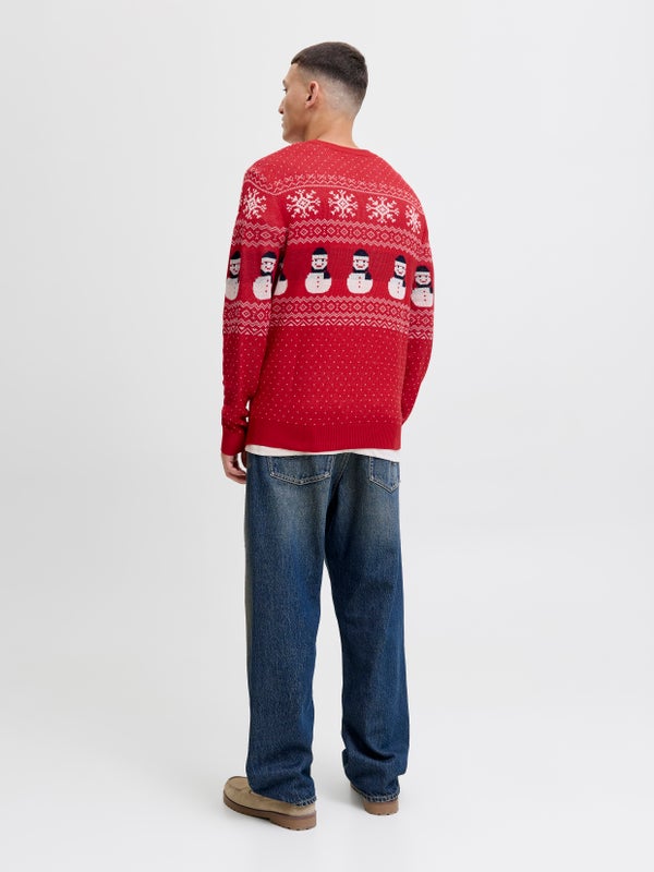 Premium By Jack & Jones X-mas Knitted Pullover Red / True Red