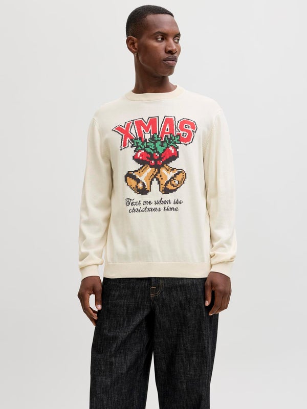 Premium By Jack & Jones X-mas Knitted Pullover White / Sea Salt