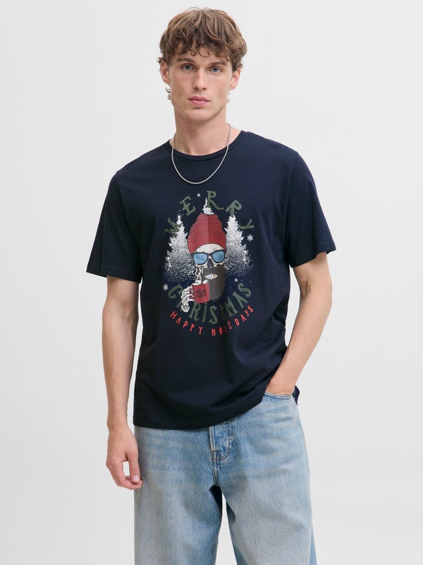 Premium By Jack & Jones X-mas T-shirt Blue / Sky Captain