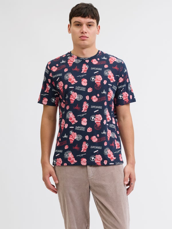 premium by jack & jones X-mas T-shirt Blue / Sky Captain