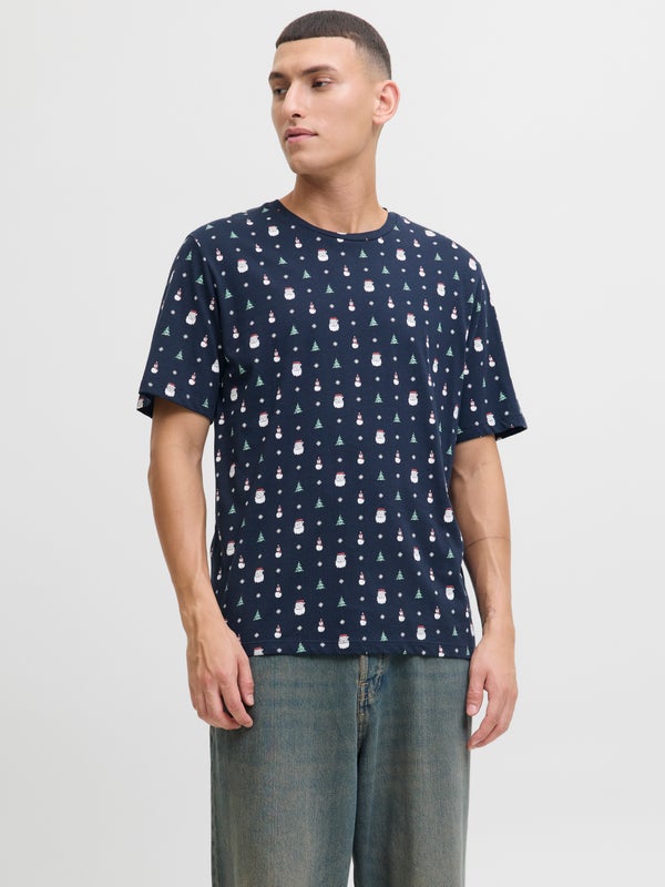 premium by jack & jones X-mas T-shirt Blue / Sky Captain