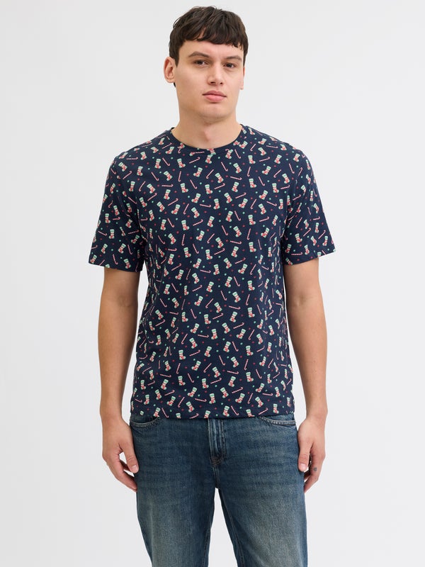premium by jack & jones X-mas T-shirt Blue / Sky Captain