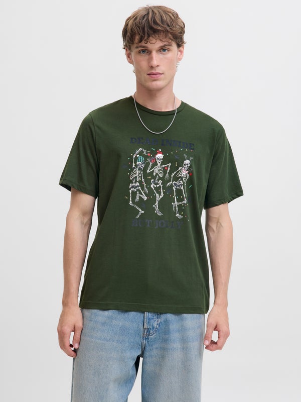 premium by jack & jones X-mas T-shirt Green / Kombu Green