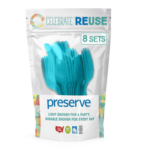 Preserve Heavy Duty Cutlery | Knives Forks Spoons | 8 Sets