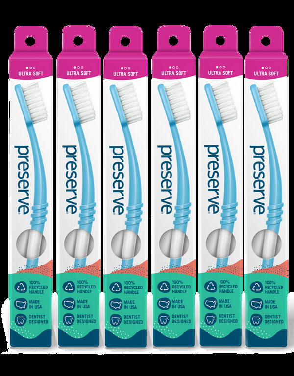 Preserve Preserve Adult Toothbrush - White | 6-Pack | Ultra Soft