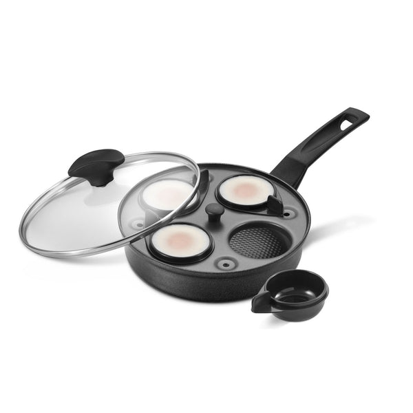 prestige 9 X Tougher: Non-Stick Egg Poacher Frying Pan & Lid - 20cm