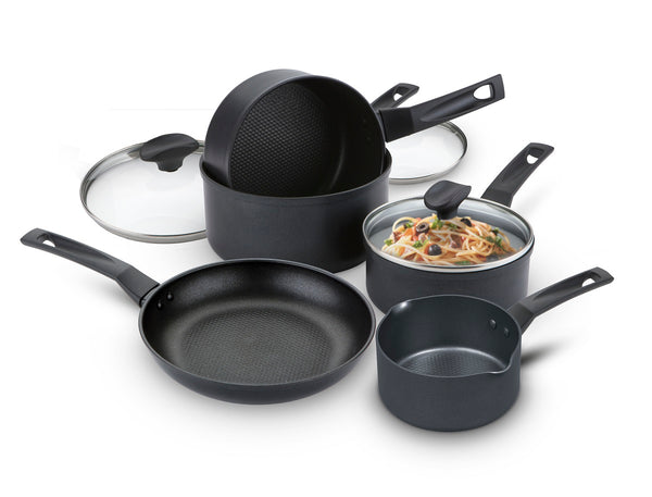 prestige 9 X Tougher: Non-Stick Frying Pan Saucepan & Milk Pan Set - 5 Pieces