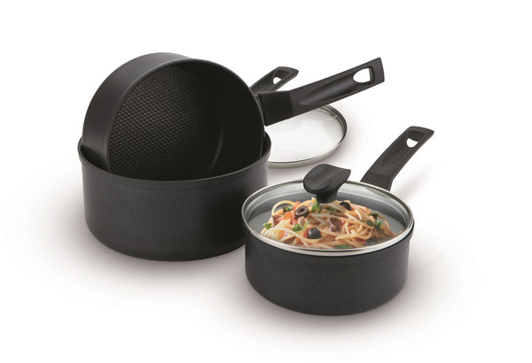 prestige 9 X Tougher: Non-Stick Saucepan Set - 3 Pieces