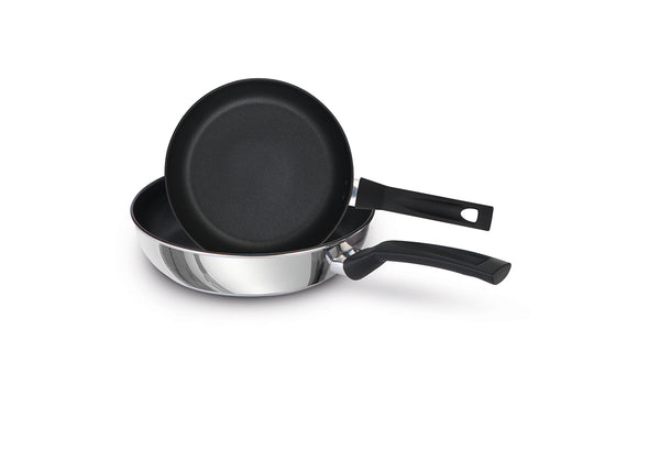prestige 9 X Tougher: Non-Stick Stainless Steel Frying Pan - Twin Pack