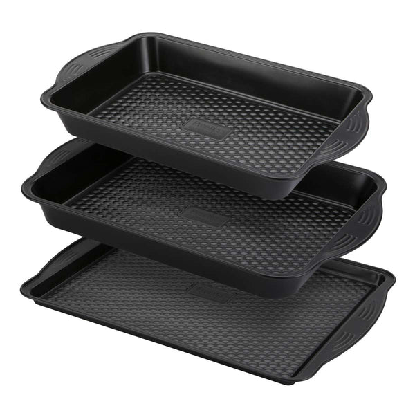 prestige Aerolift Non-Stick Roasting & Baking Trays - 3 Pack