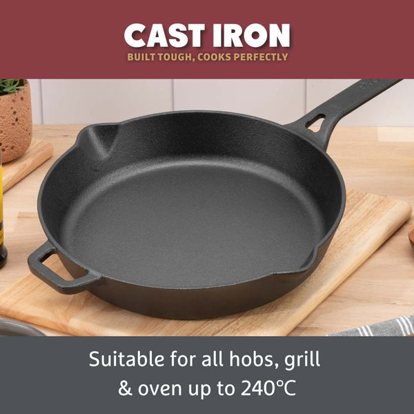 Prestige Cast Iron: Frying Pan & Grill Pan Set - 3 Pieces