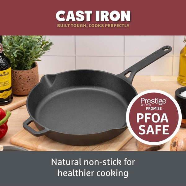 Prestige Cast Iron: Frying Pan With Dual Handle - 26cm