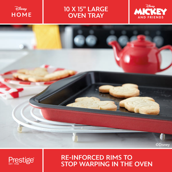 Prestige Disney Bake With Mickey: Large Non-Stick Oven Tray - 25cm X 38cm