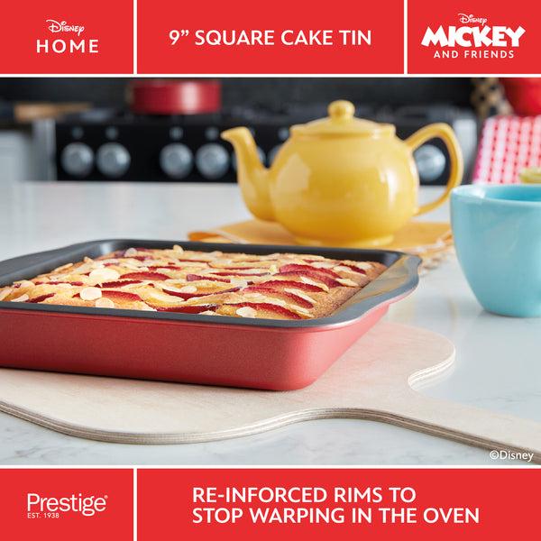 Prestige Disney Bake With Mickey: Non-Stick Square Cake Tin - 23cm X 23cm