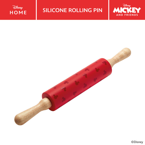 prestige Disney Bake with Mickey: Silicone Rolling Pin with Wooden Handles