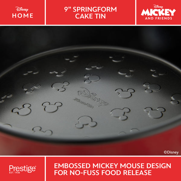 Prestige Disney Bake With Mickey: Springform Non-Stick Round Cake Tin - 23cm Diameter