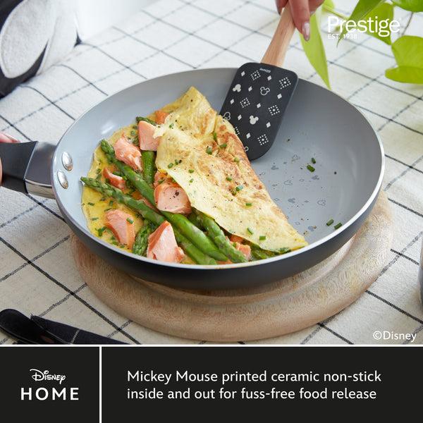prestige Disney Monochrome: Ceramic Non-Stick Pan Set - 5 Pieces & FREE Apron