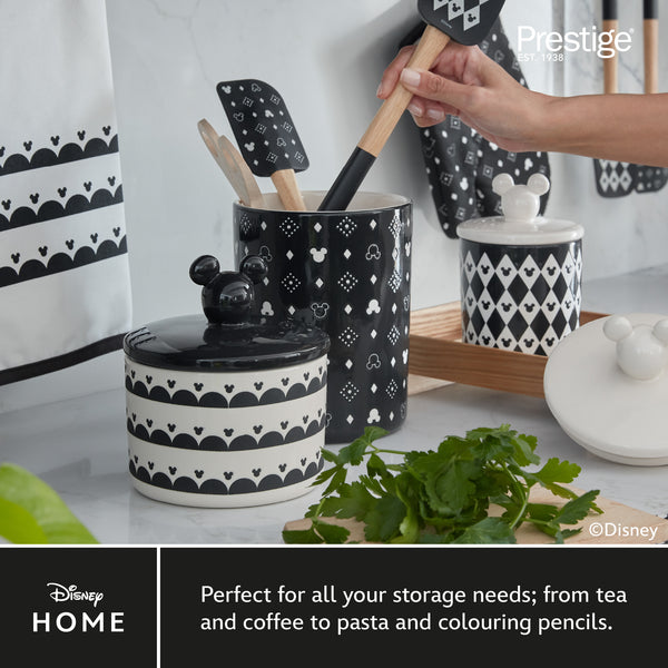 Prestige Disney Monochrome Mickey Mouse: Ceramic Airtight Storage Jars - 3 Piece Set