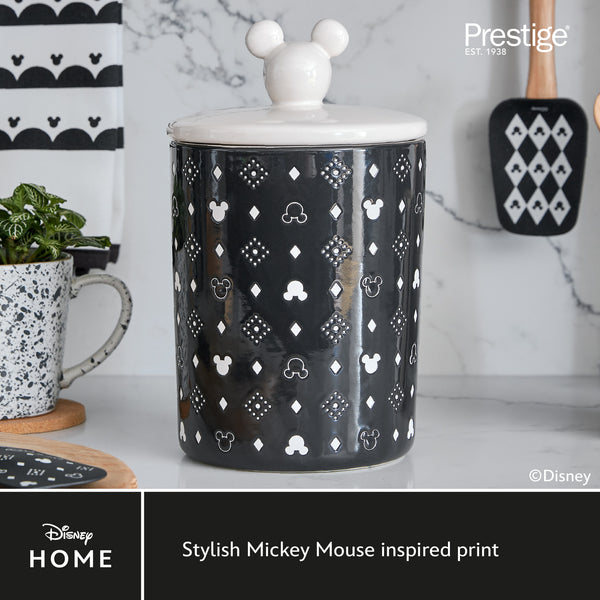 Prestige Disney Monochrome Mickey Mouse: Ceramic Airtight Storage Jar - 3 Sizes