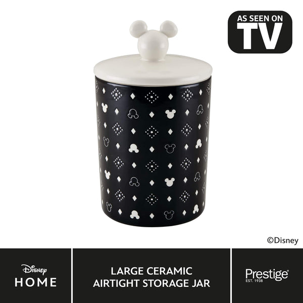 prestige Disney Monochrome Mickey Mouse: Ceramic Airtight Storage Jar - 3 Sizes