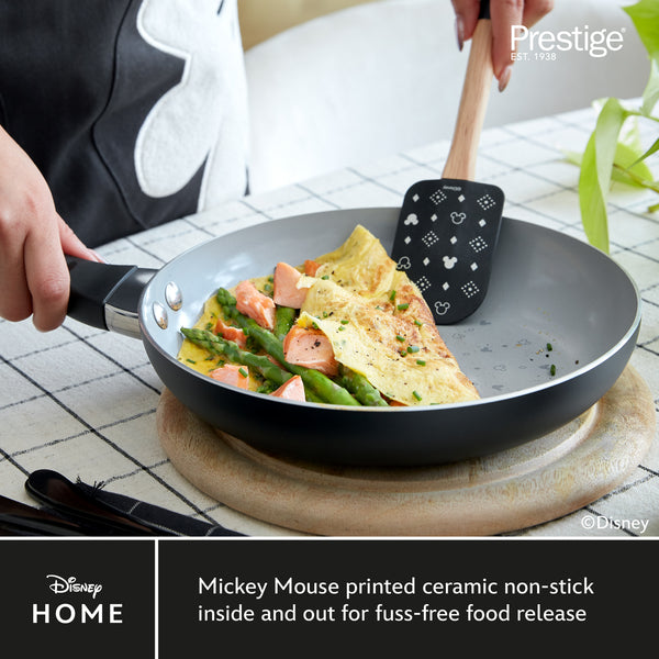 Prestige Disney Monochrome Mickey Mouse: Ceramic Non-Stick Deep Multi-Pan - 24cm