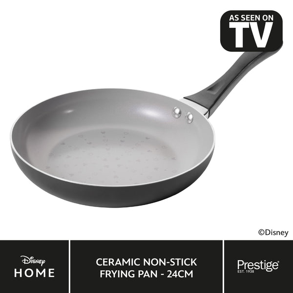 prestige Disney Monochrome Mickey Mouse: Ceramic Non-Stick Frying Pan - Two Sizes