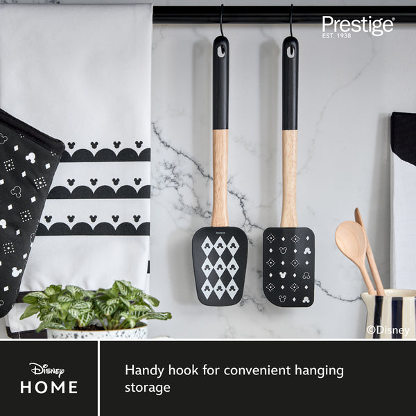 Prestige Disney Monochrome Mickey Mouse: Spatula Spoonula Silicone Kitchen Utensil Set