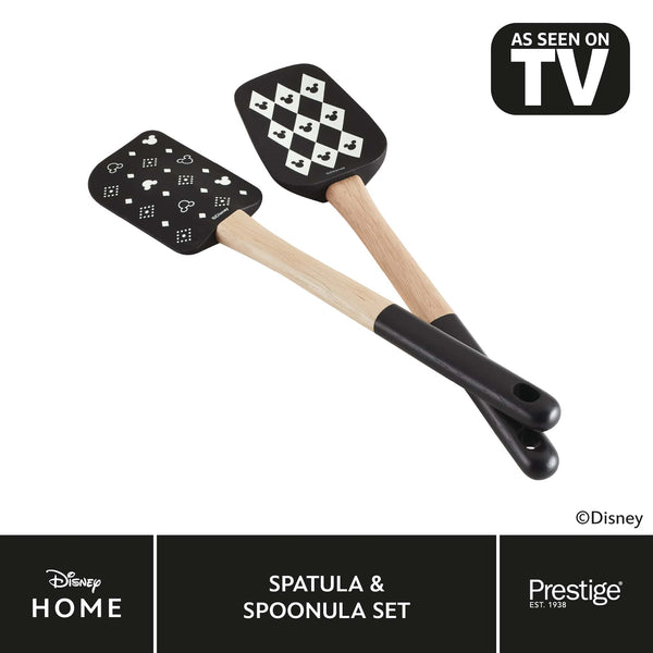 prestige Disney Monochrome Mickey Mouse: Spatula Spoonula Silicone Kitchen Utensil Set