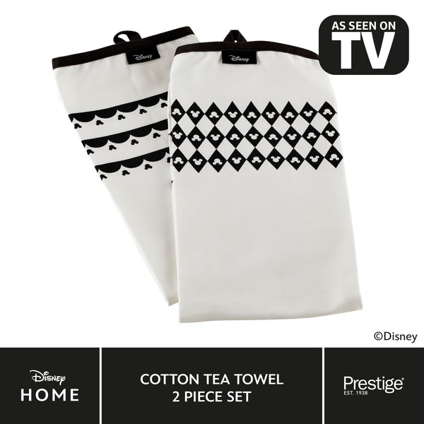 prestige Disney Monochrome Mickey Mouse: Tea Towel Set - 2 Pieces